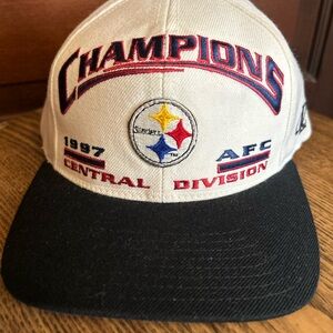 Vintage 1997 Steelers Central Division Champions SnapBack Hat Cap